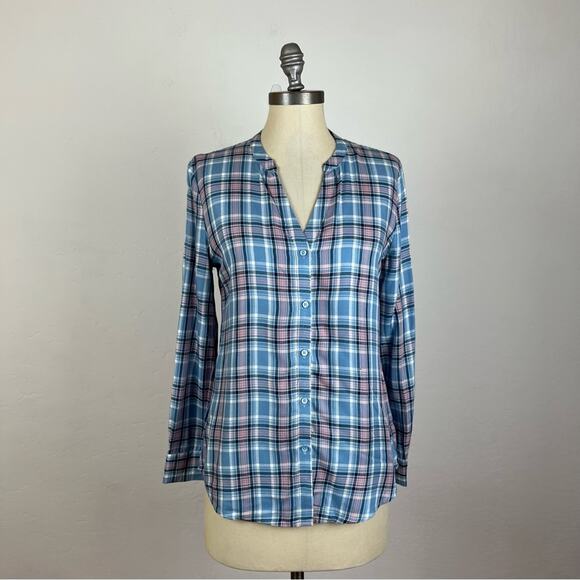 Soft Joie Blue Plaid Button Down Shirt - Picture 1 of 7